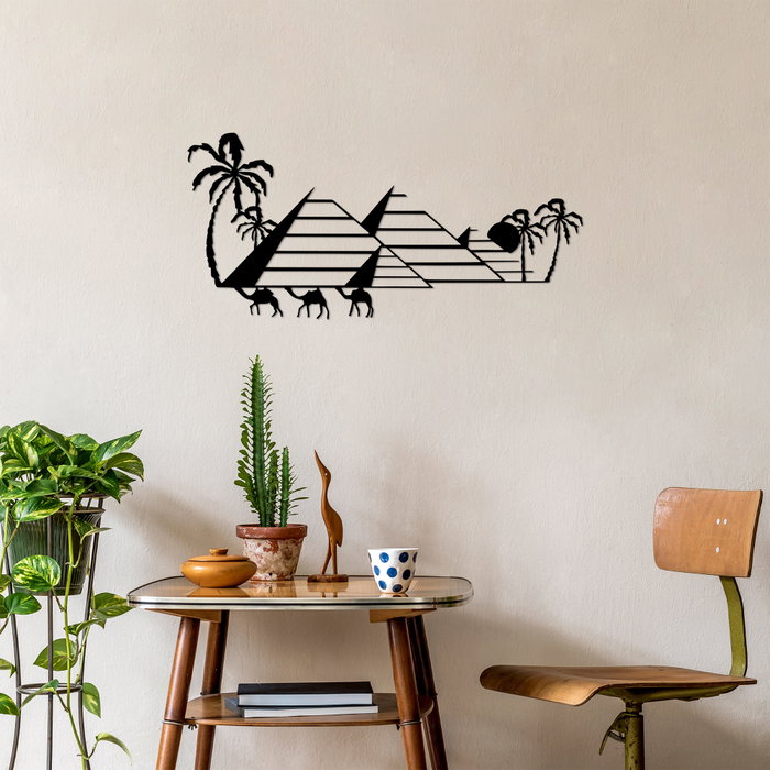 Wallity Egyptian - 482 Escultura de Pared de Metal Negro